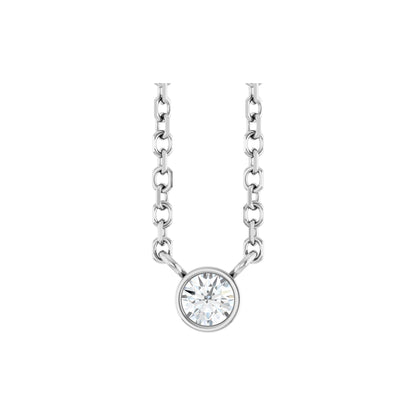 Natural Diamond Bezel-Set Solitaire Necklace