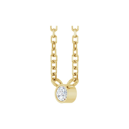 Natural Diamond Bezel-Set Solitaire Necklace