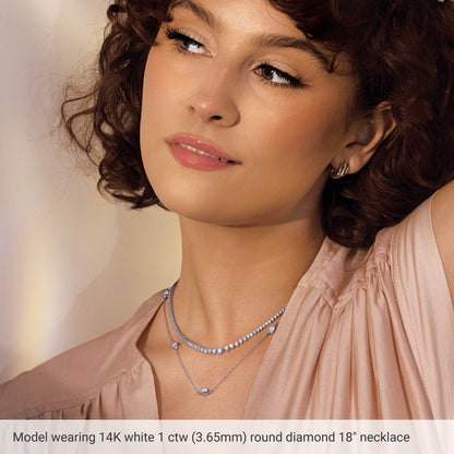 Natural Diamond Bezel-Set Station Necklace