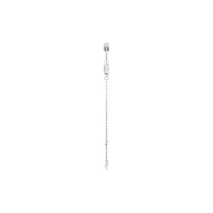 Natural Pink Tourmaline Bezel-Set 3-Stone 7 1/2" Bracelet