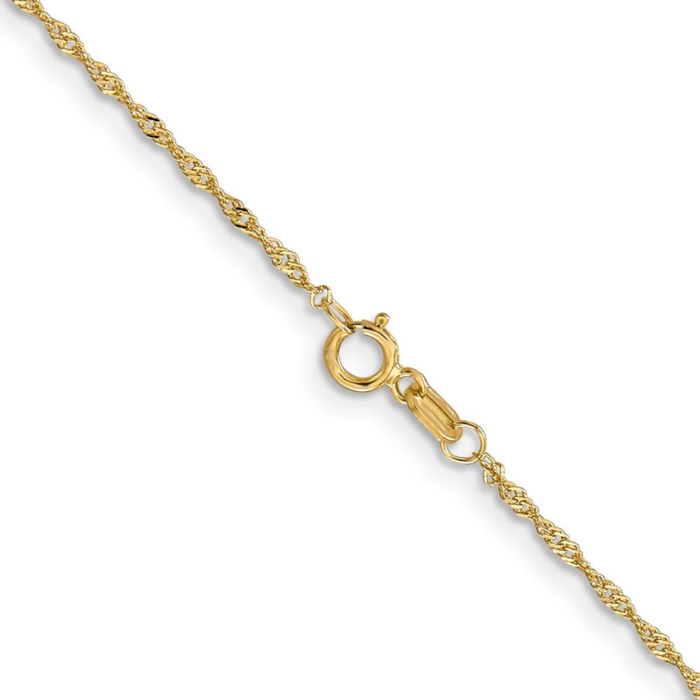 1mm Singapore with Lobster Clasp Chain - Yellow Gold