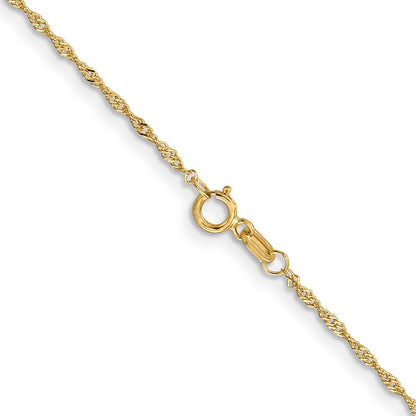 1mm Singapore with Lobster Clasp Chain - Yellow Gold