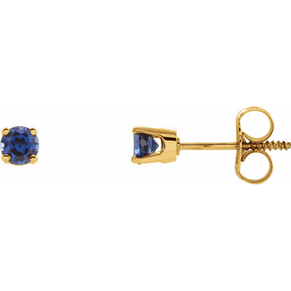 Natural Blue Sapphire Youth Earrings