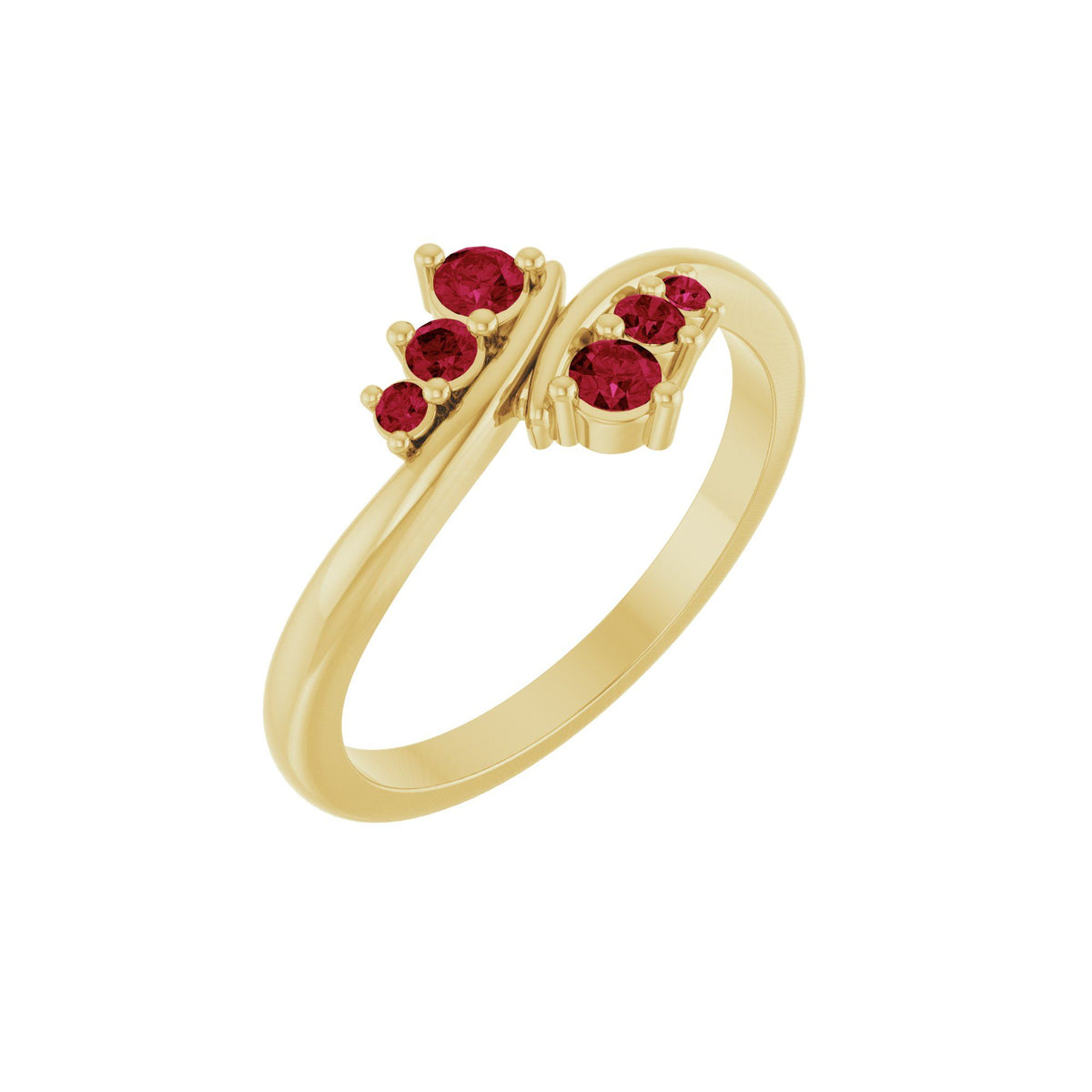 Natural Ruby Graduated Bypass Ring