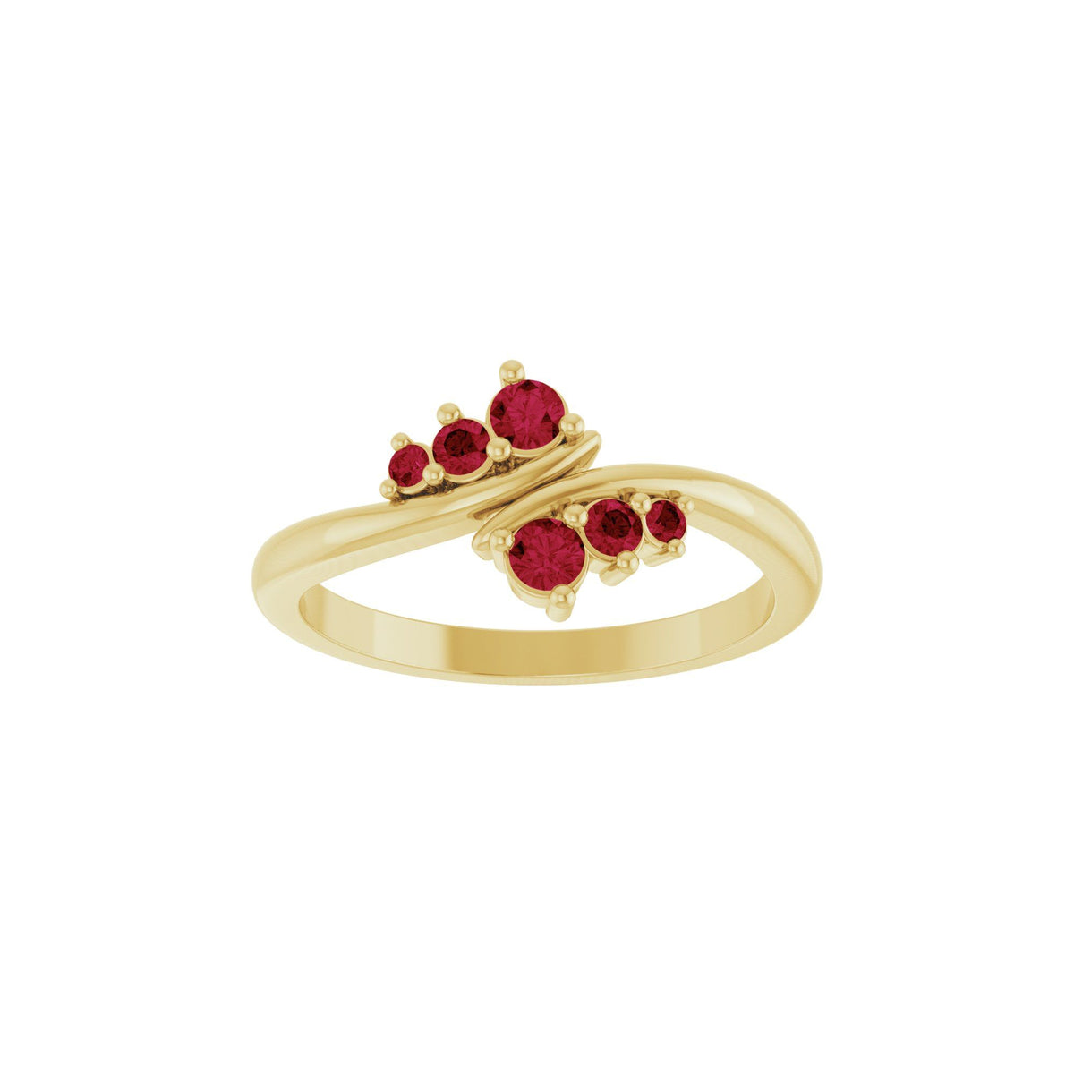 Natural Ruby Graduated Bypass Ring