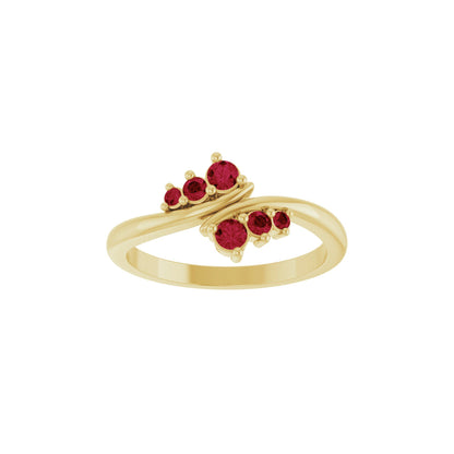 Natural Ruby Graduated Bypass Ring