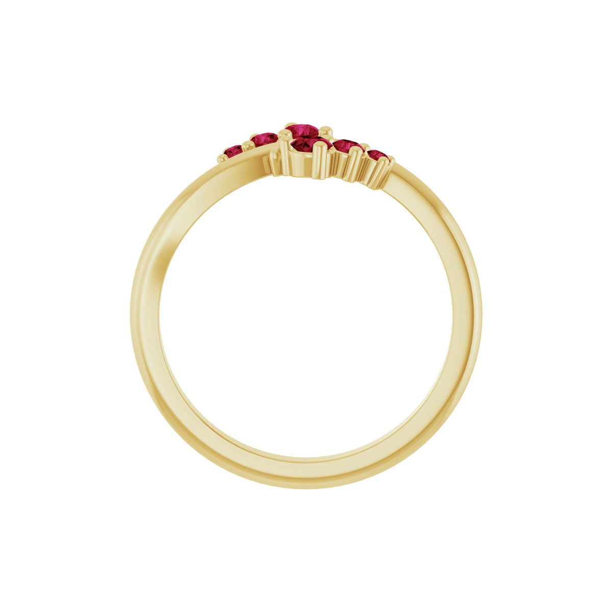 Natural Ruby Graduated Bypass Ring