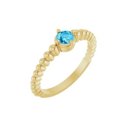 Natural Aquamarine Graduated Bead Ring