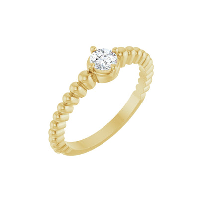 1/4 CT Natural Diamond Graduated Bead Ring