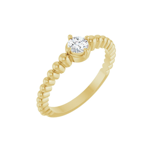 1/4 CT Natural Diamond Graduated Bead Ring