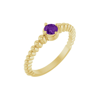 Natural Amethyst Graduated Bead Ring