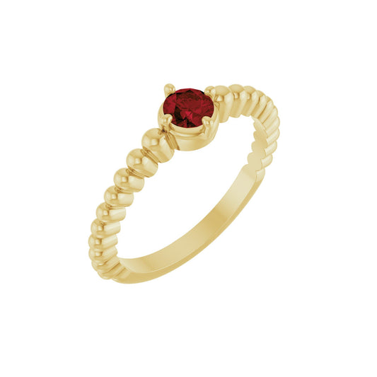 Natural Mozambique Garnet Graduated Bead Ring