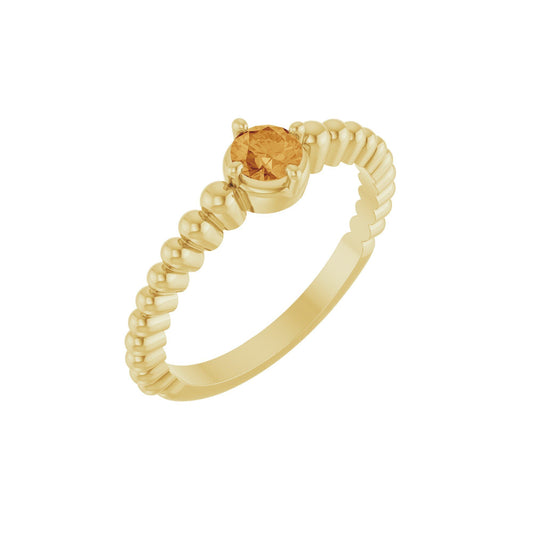Natural Citrine Graduated Bead Ring