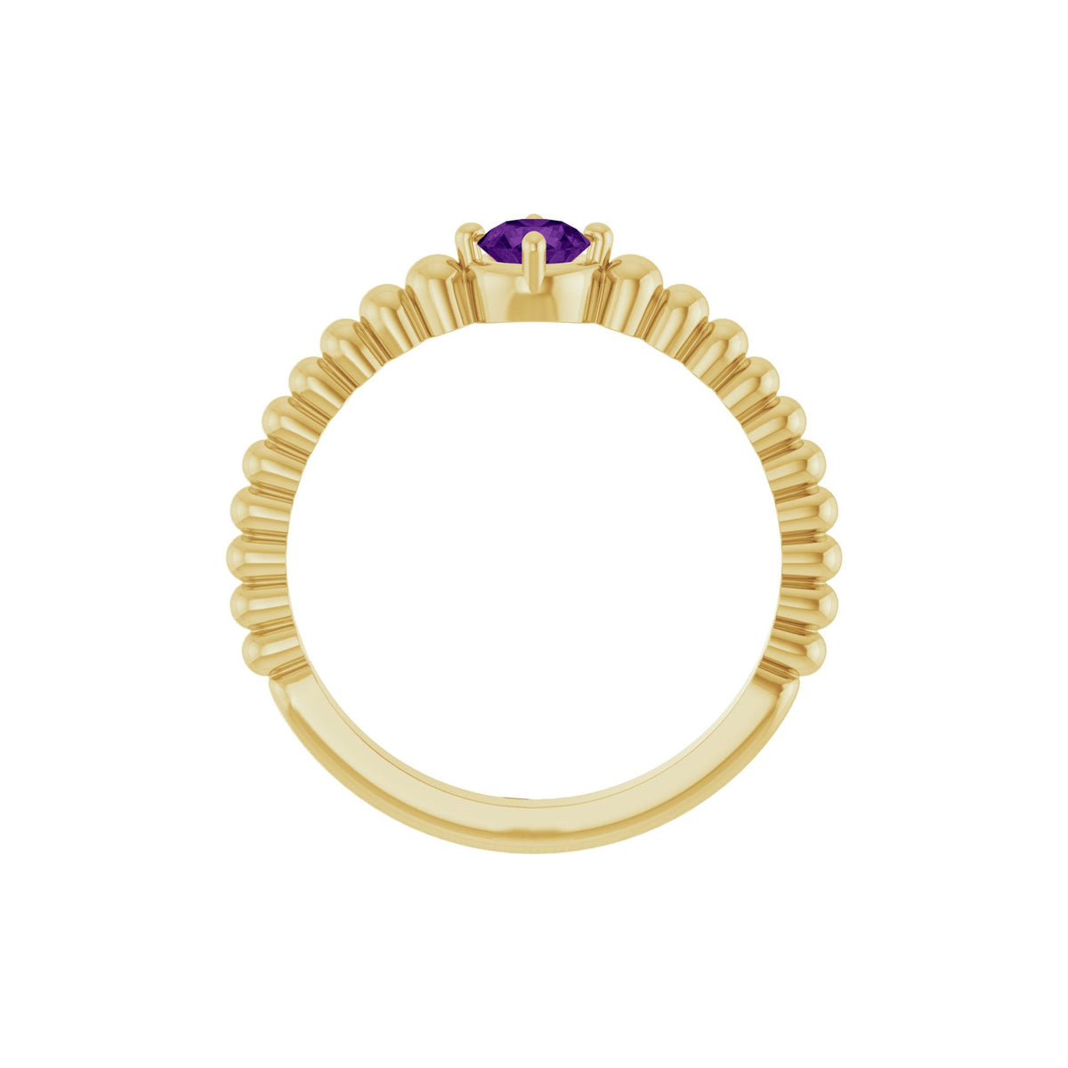 Natural Amethyst Graduated Bead Ring