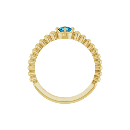 Natural Zircon Graduated Bead Ring