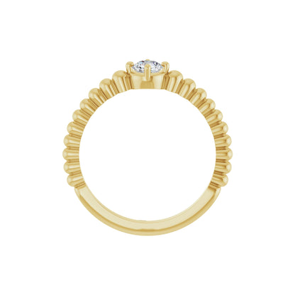 1/4 CT Natural Diamond Graduated Bead Ring