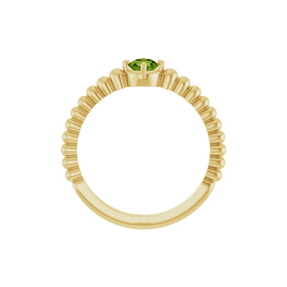 Natural Peridot Graduated Bead Ring