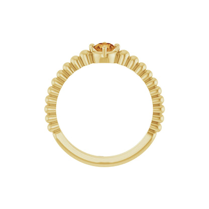 Natural Citrine Graduated Bead Ring