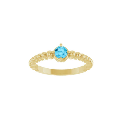 Natural Aquamarine Graduated Bead Ring
