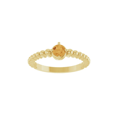 Natural Citrine Graduated Bead Ring