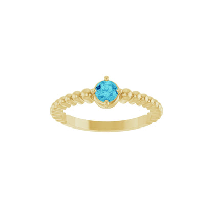 Natural Zircon Graduated Bead Ring