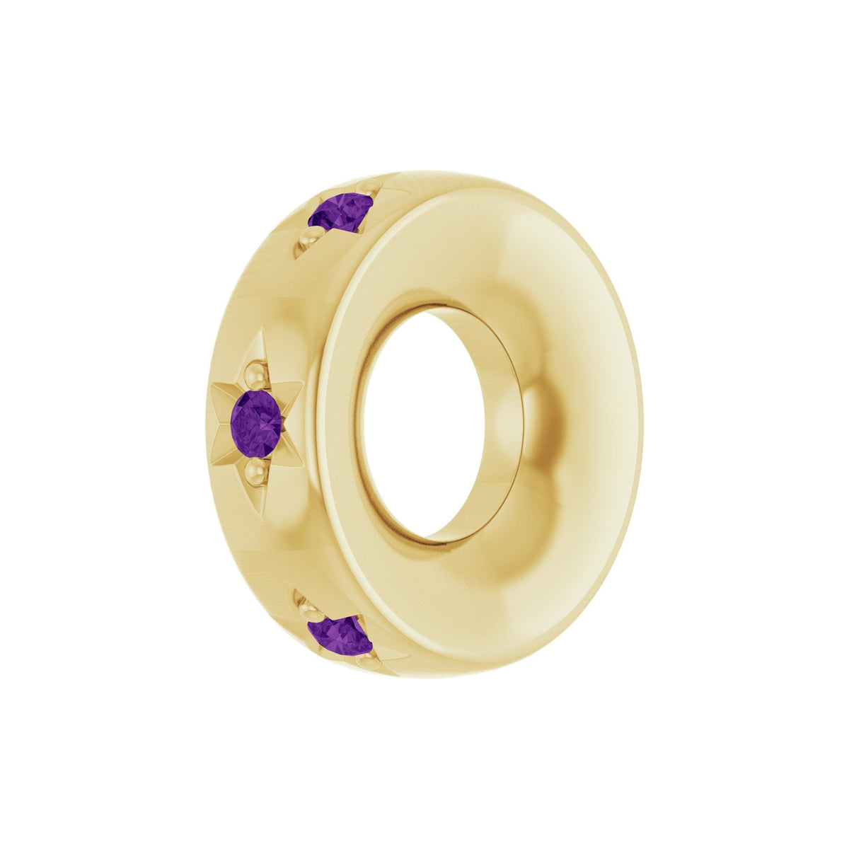 Natural Amethyst Stackable Family Space Charm/Pendant