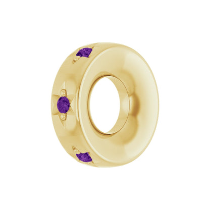 Natural Amethyst Stackable Family Space Charm/Pendant