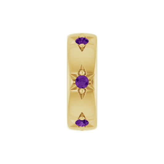 Natural Amethyst Stackable Family Space Charm/Pendant