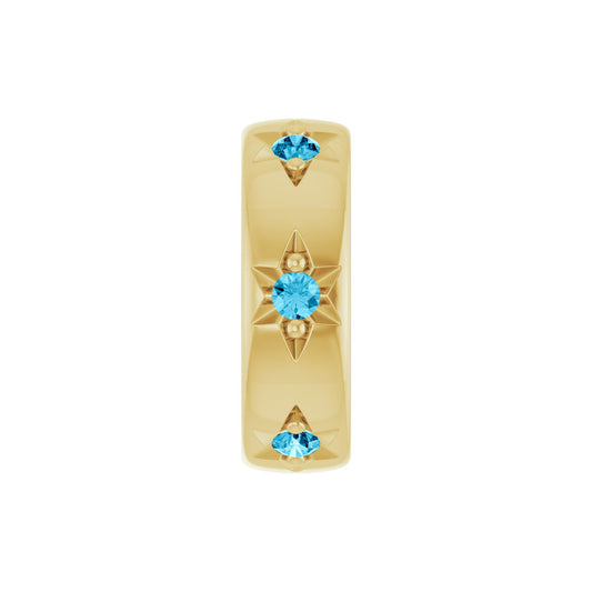 Natural Aquamarine Stackable Family Charm/Pendant