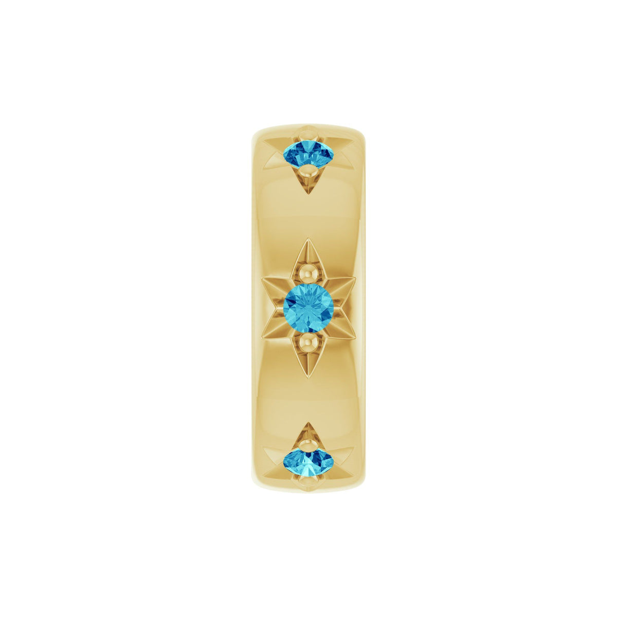 Natural Blue Zircon Stackable Family Space Charm/Pendant