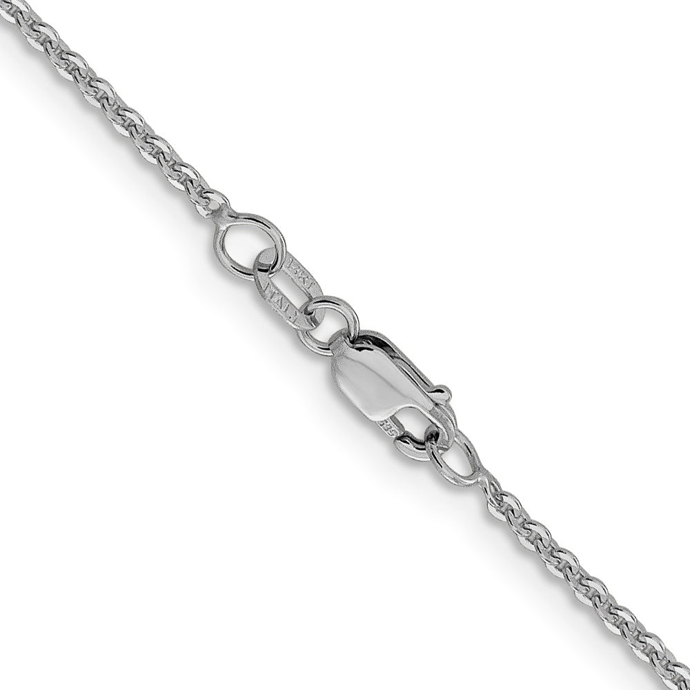 1.7mm Flat Cable Chain - White Gold