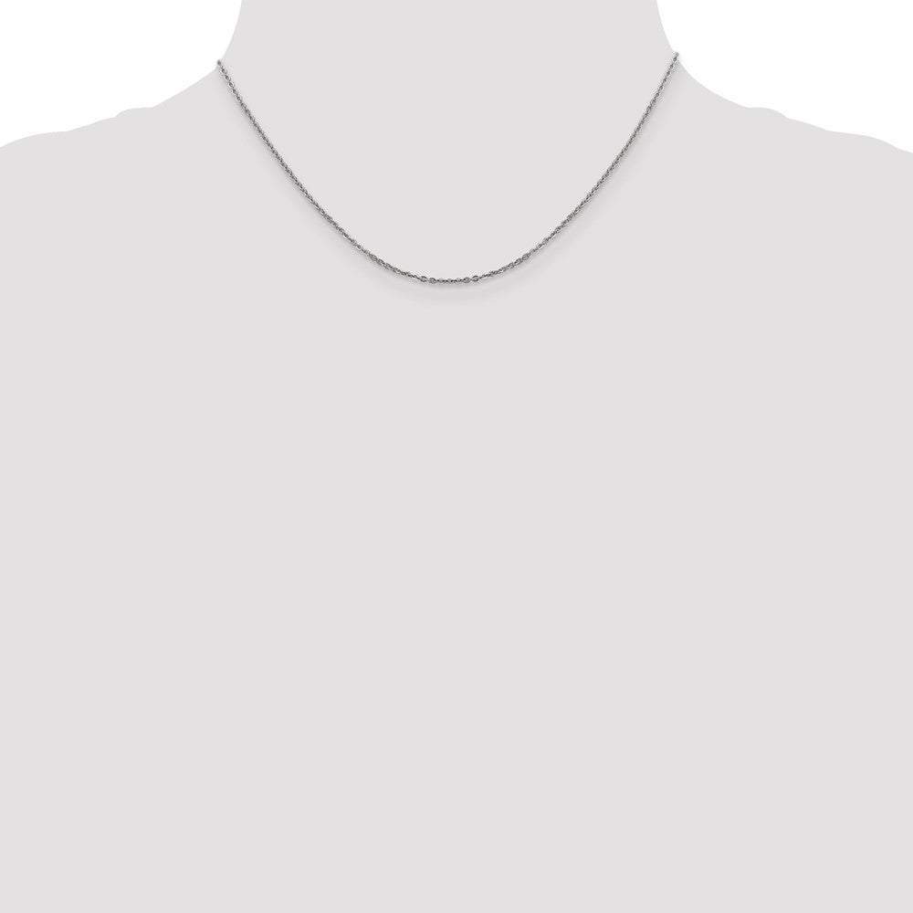 1.7mm Flat Cable Chain - White Gold