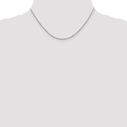 1.7mm Flat Cable Chain - White Gold