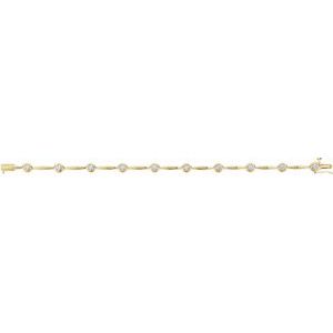 1 CTW Natural Diamond Line 7 1/2" Bracelet - Yellow Gold