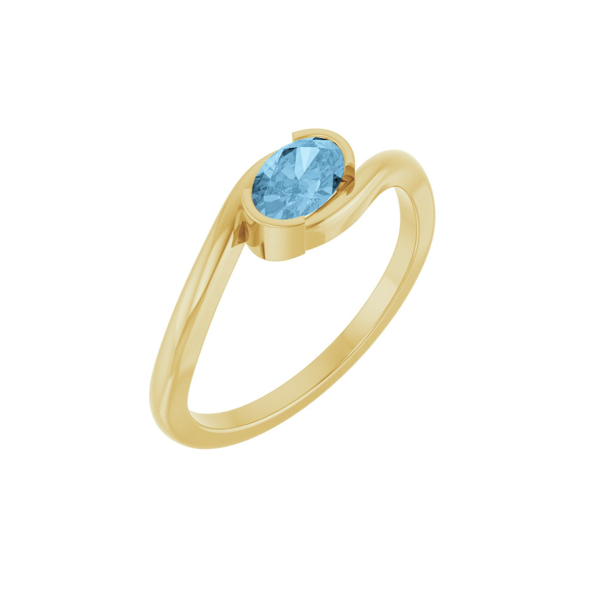 Natural Sky Blue Topaz Solitaire Ring 2