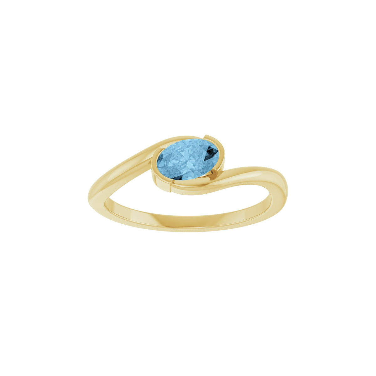 Natural Sky Blue Topaz Solitaire Ring 2