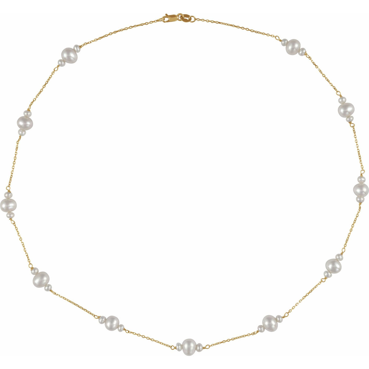 Cultured White Freshwater Pearl 17" Necklace