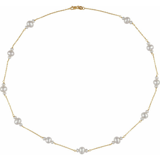 Cultured White Freshwater Pearl 17" Necklace
