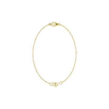 Engravable Natural Peridot 6 1/2-7 1/2" Bracelet
