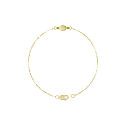 Engravable Natural Peridot 6 1/2-7 1/2" Bracelet