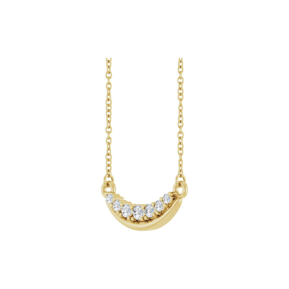 1/6 CTW Natural Diamond Curved Bar 18" Necklace