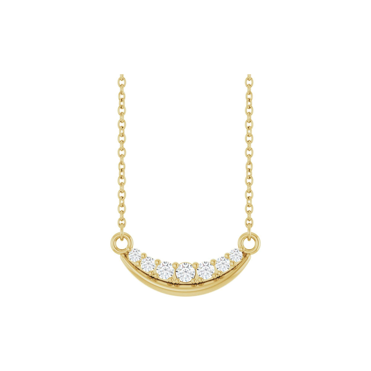 1/6 CTW Natural Diamond Curved Bar 18" Necklace