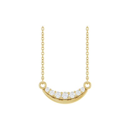 1/6 CTW Natural Diamond Curved Bar 18" Necklace