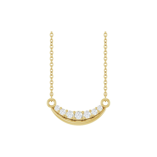 1/6 CTW Natural Diamond Curved Bar 18" Necklace