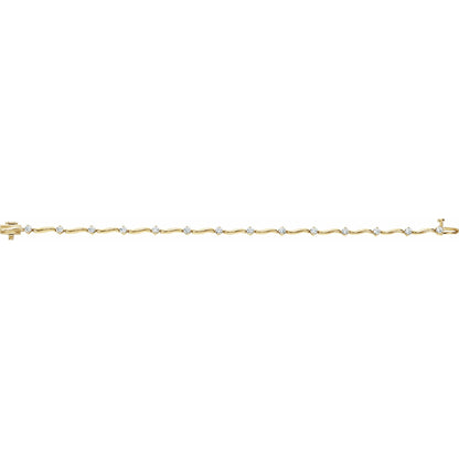 1 CTW Natural Diamond Line 7" Bracelet - 2.7mm Width