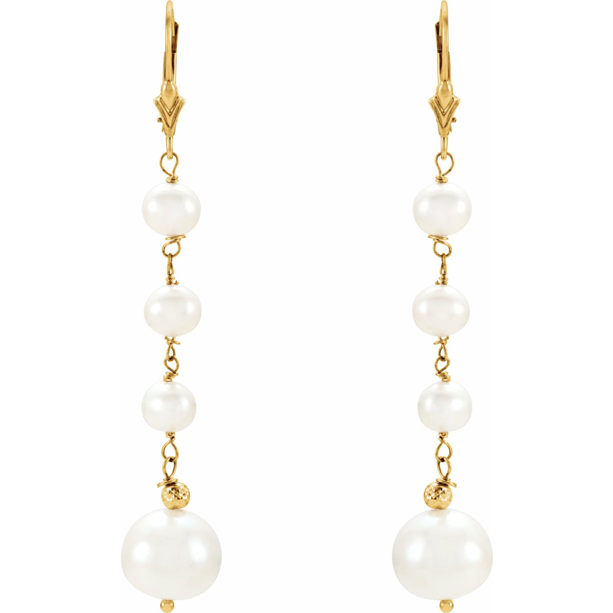 Cultured White Freshwater Pearl Earrings