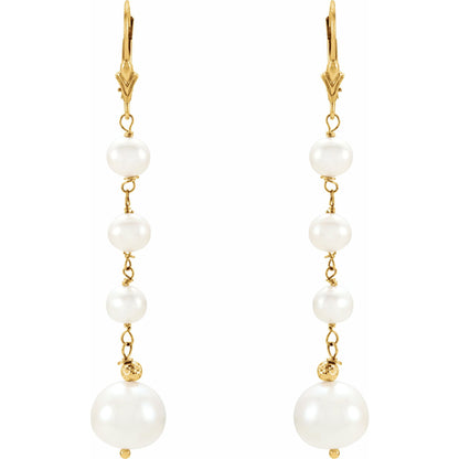 Cultured White Freshwater Pearl Earrings