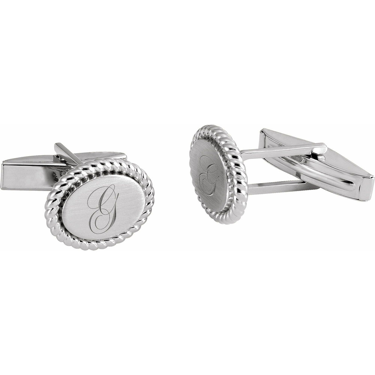 15.6x12.5 mm Rope Pattern Cuff Links
