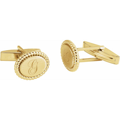 15.6x12.5 mm Rope Pattern Cuff Links