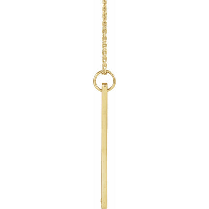Natural Diamond Engravable Bar Necklace or Pendant